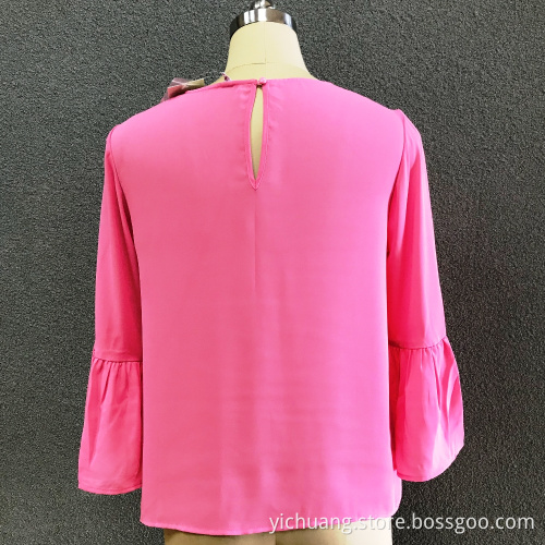 women's polyester pink fashion blouse